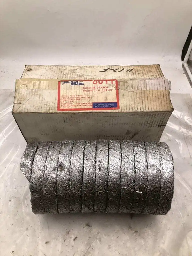 American Braiding 8011 1″ Aluminum Foil Compression Packing 5ft 1000°F -NIB