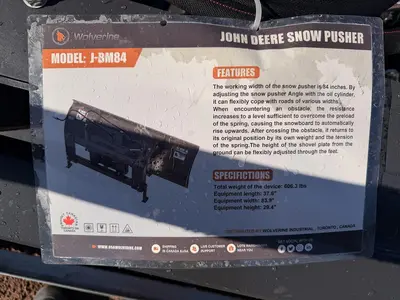 New | in-Stock WOLVERINE J-BM84 Snow Removal & Equipment Utah US | CSS Equipment Sales #1480407