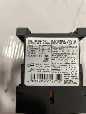 Siemens 60947-4-1 IEC Contactor 22A AC-1 9A AC-3 -Lot of 2