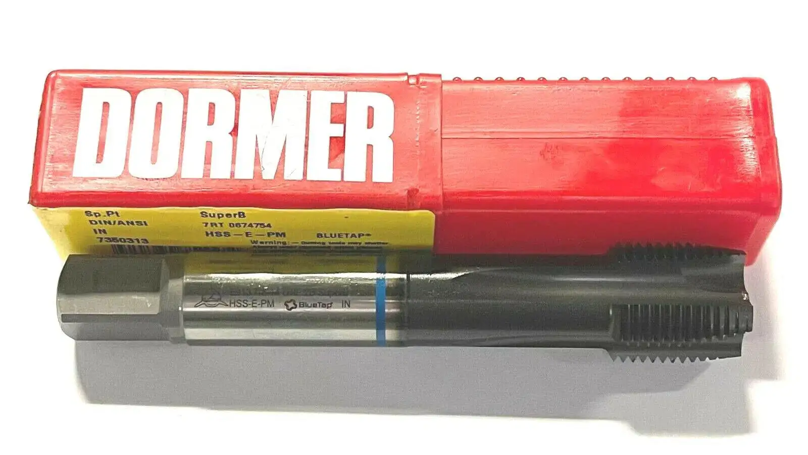 Dormer 7/8"-14 Tap HSS-E-PM Spiral Point Plug Tap Super B Coating H6 Blue Shark