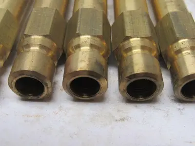 0.533"OD. Brass Mold Extension Plug 10" OAL. Lot of 5