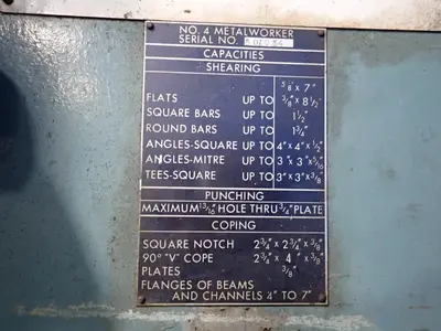 Used THE HILL ACME COMPANY NO 4 Ironworkers Ohio US | HGR 24 #869619