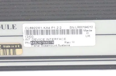 FISHER ROSEMOUNT 44B2979X07R INTERFACE MODULE CL6922X1-KA4