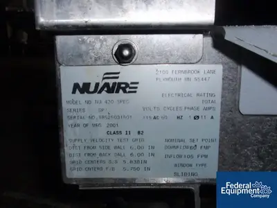 USED Nuaire 70" NUAIRE FUME HOOD, S/S