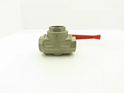 Renus 2" NPT Aluminum 3-Way Ball Valve Full Port