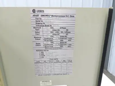 Joliet A1-116-210-1200AMP Simoreg DC Drive 750VDC 1040A Out 600VAC 3Ph 849A In