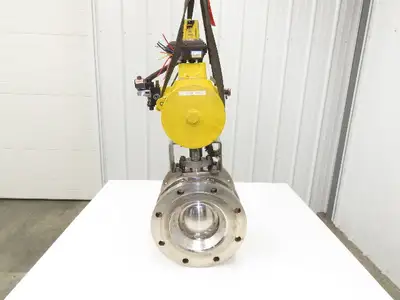 Rencor Controls 8" SS Ball Valve Air Operated Hytork 1370 Actuator Positioner