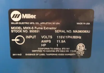 Used MILLER MWK-S Misc Industrial Equipment Kentucky US | Aucto #565321
