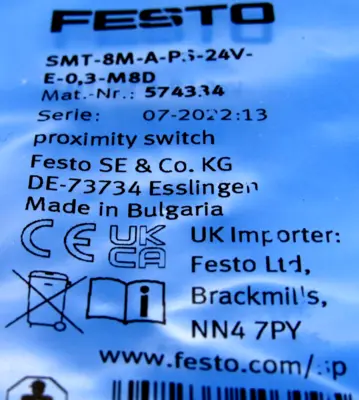 NEW FESTO SMT-8M-A-PS-24V-E-0,3-M8D PROXIMITY SENSOR SMT8MAPS24VE03M8D