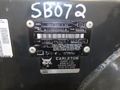 Bobcat SBX240 Skid Steer Mount Snow Blower 84" Wide High Flow Hydraulic 2010