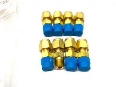 USED SWAGELOK BRASS COMPRESSION TUBE FITTING 3/16" TUBE 1/8" MNPT
