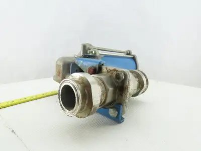 Jamesbury Pneumatic Actuator Stainless Steel 1-1/2" Sanitary Ball Valve