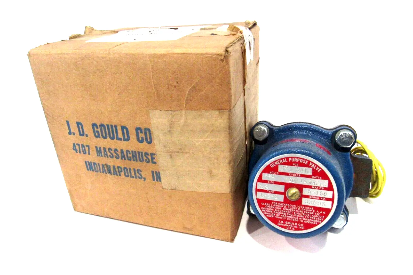 NEW J.D.GOULD Q-3-2 AIR & WATER VALVE 5-150 PSI Q32