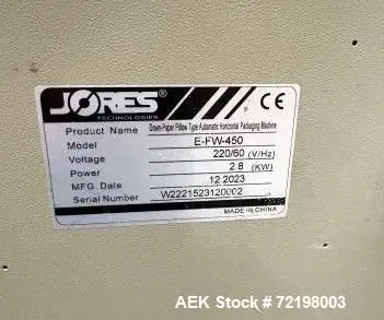 Used JORES TECHNOLOGIES E-FW-450 Flow Wrappers Illinois US | Aaron Equipment #1512815