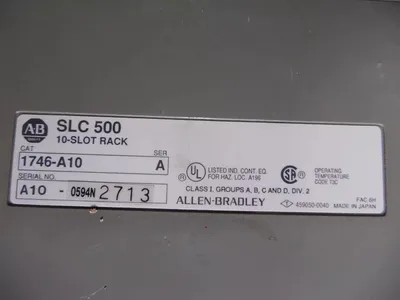 Allen Bradley 1746-A10/A SLC 500 10 Slot Rack Chassis Used
