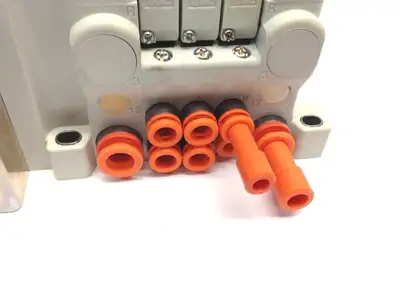 USED SMC PNEUMATIC SOLENOID MANIFOLD W/ D SUB CONNECTOR