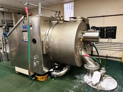 Krauss-Maffei HZ 1250/2.5 Ph CIP peeler centrifuge, 316L SS.