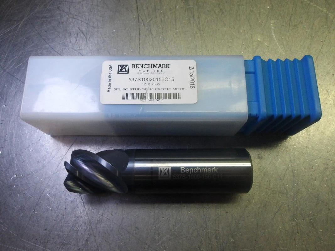 Benchmark 1" 5 Flute Carbide CR Endmill 1" Shank 537S1002015C15 (LOC3648B)
