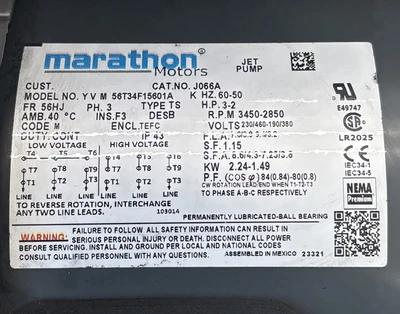 New | in-Stock Marathon J066a Motors (misc) Indiana US | J&J Industrial Supply #1493386