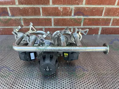 USED 5 ITT PURE FLO ADVANTAGE STAINLESS STEEL DIAPHRAGM VALVE W/ 1" SANITARY FITTING