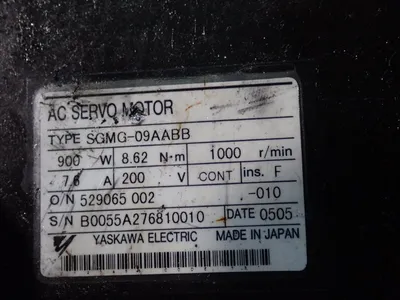 Used 2005 YASKAWA ELECTRIC SGMG09AABB Servo Motors | HGR 24 #730915