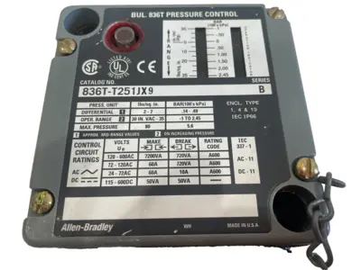 836T-T251JX9 PRESSURE SWITCH PRE-OWNED UNUSED SURPLUS SERIES B 836TT251JX9