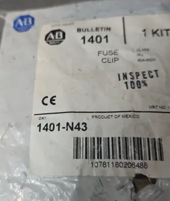 Allen Bradley 1401-N43 Fuse Clip Kit (BIN423)