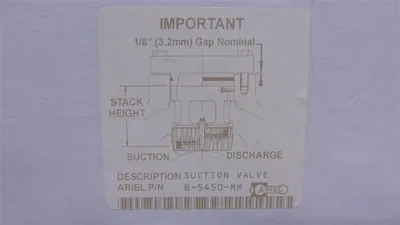 Ariel B-5450-MM Compressor Suction Valve SUC VLV, 134CHD, PCX, PRC New NIB