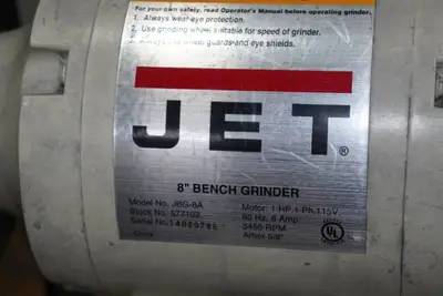 Jet JBG-8A 8" Bench Grinder on Stand