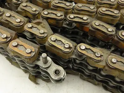 Non-Marking Rubber Top Double Strand Conveying Roller Chain 1/2" Pitch 11'