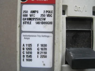 USED WESTINGHOUSE HM2P250L5W BREAKER