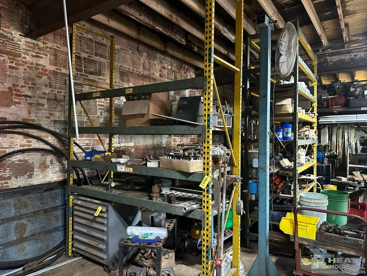 Used _UNKNOWN_ (2) SECTIONS HEAVY DUTY ADNUSTABLE PALLET RACKING CAT 40 HOLDERS, 90 IN X 30 IN, WITH CONTENTS Pallet Racking Illinois US | Heath Industrial Auction Services #1549833