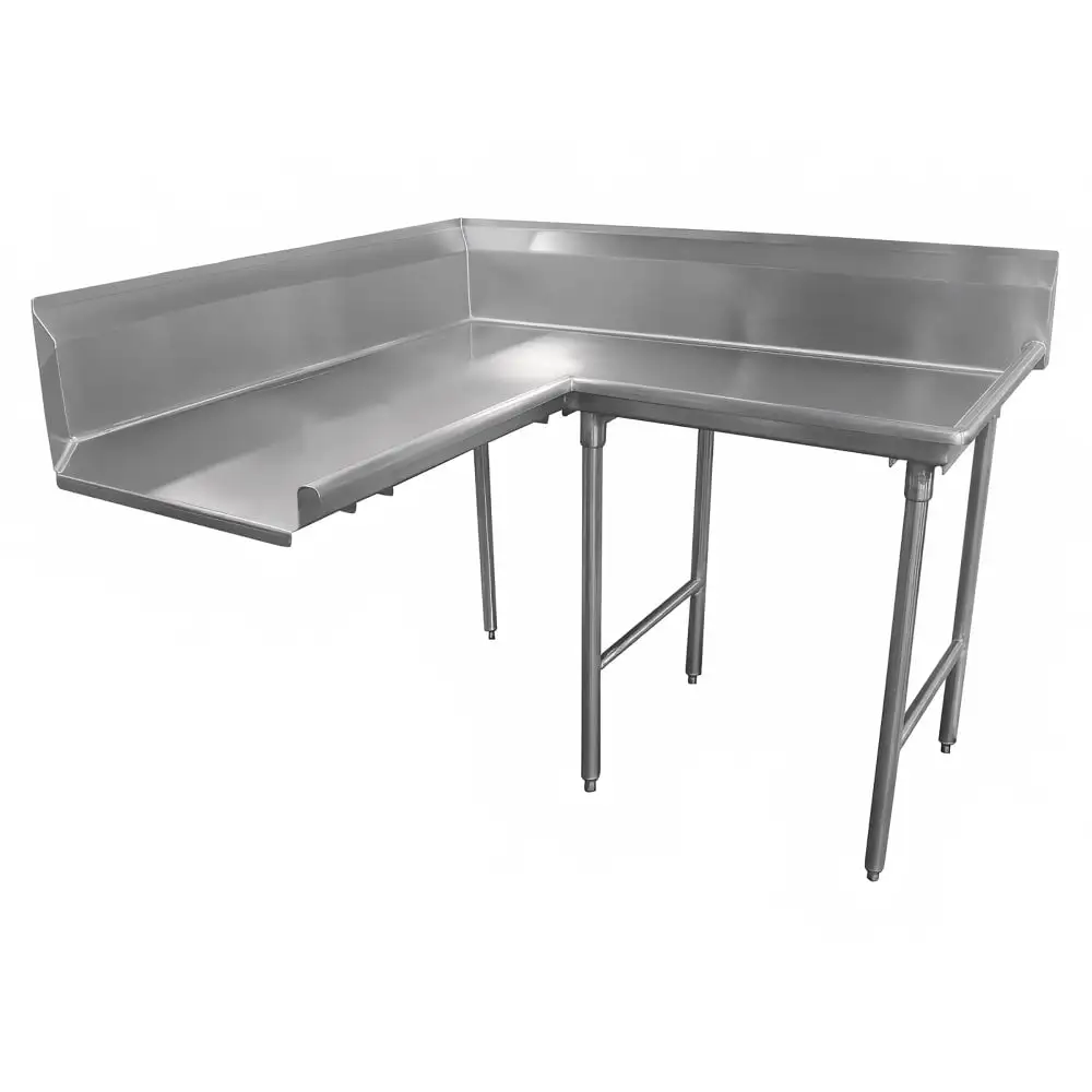 Advance Tabco DTC-K70-60R 59" Komer Clean Dishtable - Crossrails, Stainless Legs, L-R, 14 ga 304 Stainless