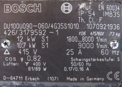 USED BOSCH DU100U090-060/4G35S1010 SERVO MOTOR 426/3179592-2 1070921936