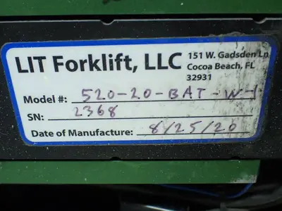 Used LIT FORKLIFT 52020BATW1 Parts & Accessories (Material Handling) Ohio US | HGR 24 #1149623