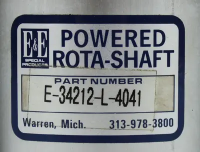 USED E&E SPECIAL PRODUCTS POWERED ROTA-SHAFT E-34212-L-4041
