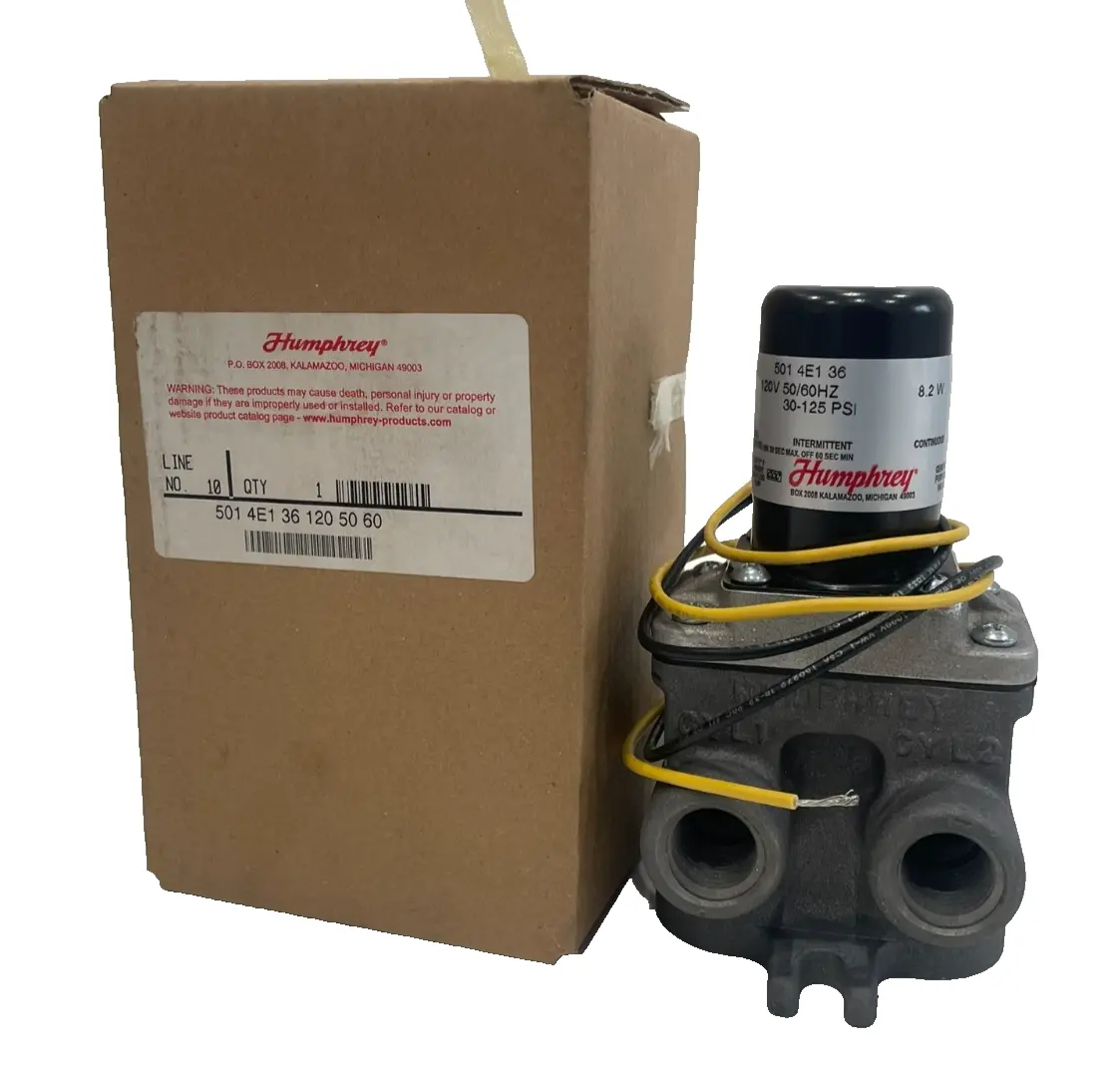 NEW HUMPHREY 501-4E1-36 CONTROL VALVE 120V 50/60HZ 5014E136