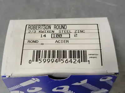2/3" Kwixen Steel Zinc Robertson Round