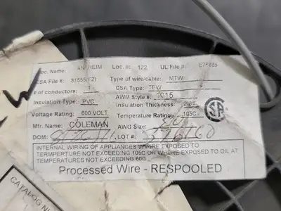 MTW/TEW Wire 20 AWG 1 Conductor 600V 1015-20/10-8