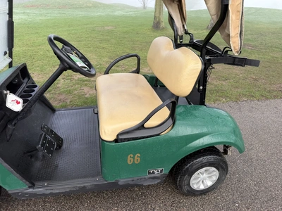 (1) 2019 E-Z-Go EFI golf cart with a Kawasaki gas engine, model 657061G01, includes canopy, fold-dow...