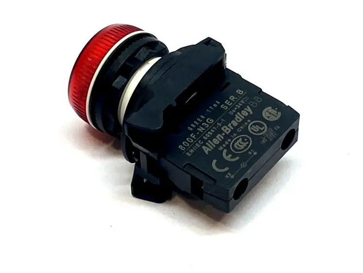Used ALLEN-BRADLEY RED 22MM PILOT LIGHT OPERATOR IP66 W/ 800F-N3G Lighting | Maverick Industrial Sales #1102164