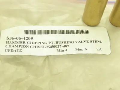 Champion 250027-487 Pneumatic Chipper Throttle Valve Stem Bushing Brass Lot of 4