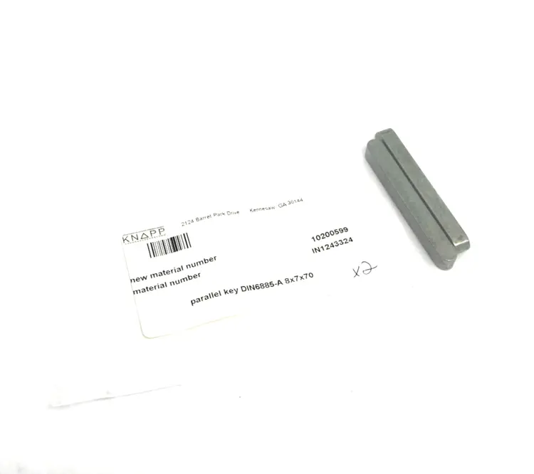 New | in-Stock Knapp Parallel Shaft Key DIN 6885 Form A 8x7x70 2-PACK Misc Fasteners Michigan US | Maverick Industrial Sales #1401217