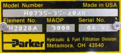 NEW PARKER H0735-35-2028 HYDRAULIC FILTER H0735352028