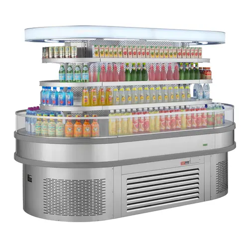 Turbo Air TIOM-48RSRS-N 48" Horizontal Island Open Air Cooler w/ (4) Levels, 220v/1ph
