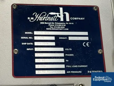 Used RW Hartnett R. W. Hartnett Tablet / Capsule Printer, Model Delta-STD Tablet Presses Ohio US | Federal Equipment Company #1463511