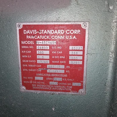 4.5″ Davis Standard Extruder MV45IN45 1997