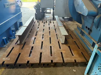 12' LONG X 8' WIDE X 5" THICK T-SLOTTED FLOOR PLATE / LAYOUT TABLE: YOBRO #23835