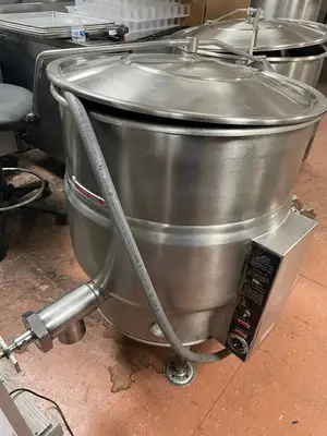 Used Market Forge Used 2006 Market Forge F-40LE Stationary Jacketed Steam Kettle 40 Gallon 208V 3 Phase Cooking Kettles Illinois US | Falcon Restaurant Supply #1375754