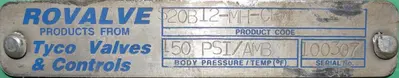 USED ROVALVE S20B12-MH-CRW